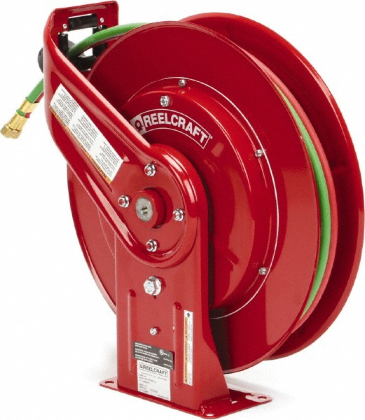 CoxReels Hose Reel with Hose: 1/2" ID Hose x 100', Spring Retractable - TSH-N-4100-HV