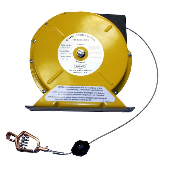 Hubbell Wiring Device-Kellems Static Discharge Reel, 50 ft, 8-13/16" H - HBL50SD