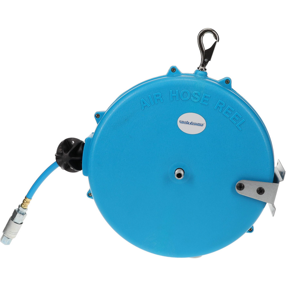 PRO-SOURCE Hose Reel with Hose: 1/4" ID Hose x 28', Spring Retractable - 2810022720PRO