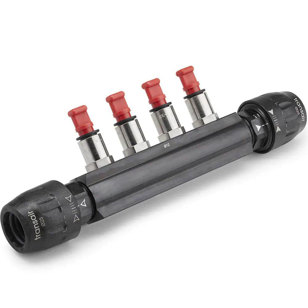 Transair Air Hose 4 Port Push-to-Connect Manifold: Plastic - 6651 40 12 04