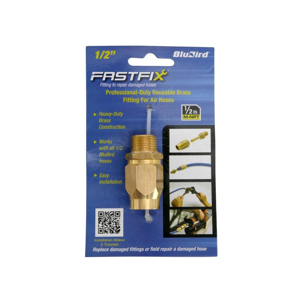 BluBird Air Hose Accessories: Accessory Type: Air Hose Assembly Repair Fitting; For Use With: Air Hose; Material: Brass; Additional Information: 6 month warranty - FFFX12