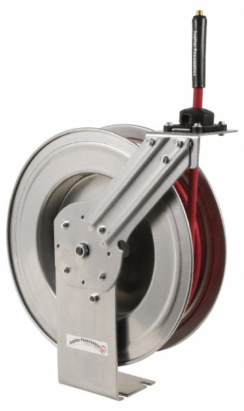 PRO-SOURCE Hose Reel with Hose: 1/4" ID Hose x 35', Spring Retractable - 7948122/4324915