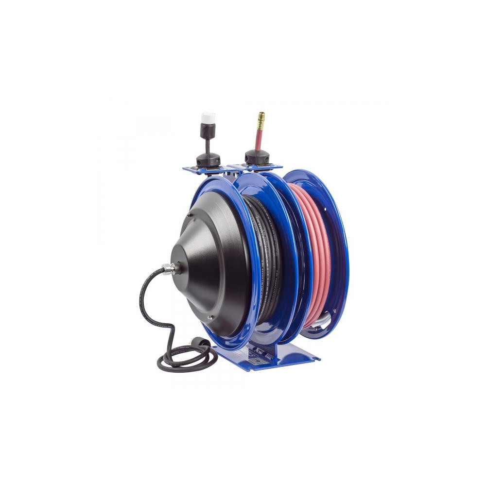 CoxReels Hose Reel with Hose: 3/8" ID Hose x 50', Spring Retractable - C-L350-5012-B
