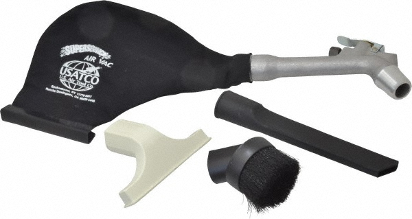 US Airtool Portable Vacuum Air Gun Kit with Round Brush, Crevice Tool & 5" Wide Nozzle - 53-A1080