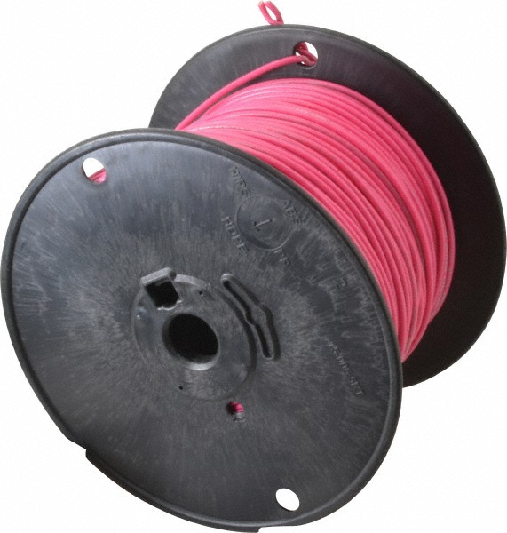 Southwire Machine Tool Wire: 18 AWG, Pink, 500' Long, Polyvinylchloride, 0.108" OD - 411010511
