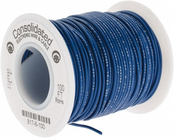 Made in USA 24 AWG, 1 Strand, 25' OAL, Tinned Copper Hook Up Wire - 851-24-6X25