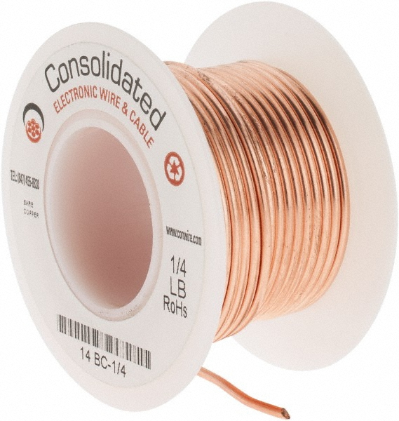Made in USA 24 AWG, 0.0201" Dia, 201 Ft., Solid, Grounding Wire - 24 BC-1/4 LB