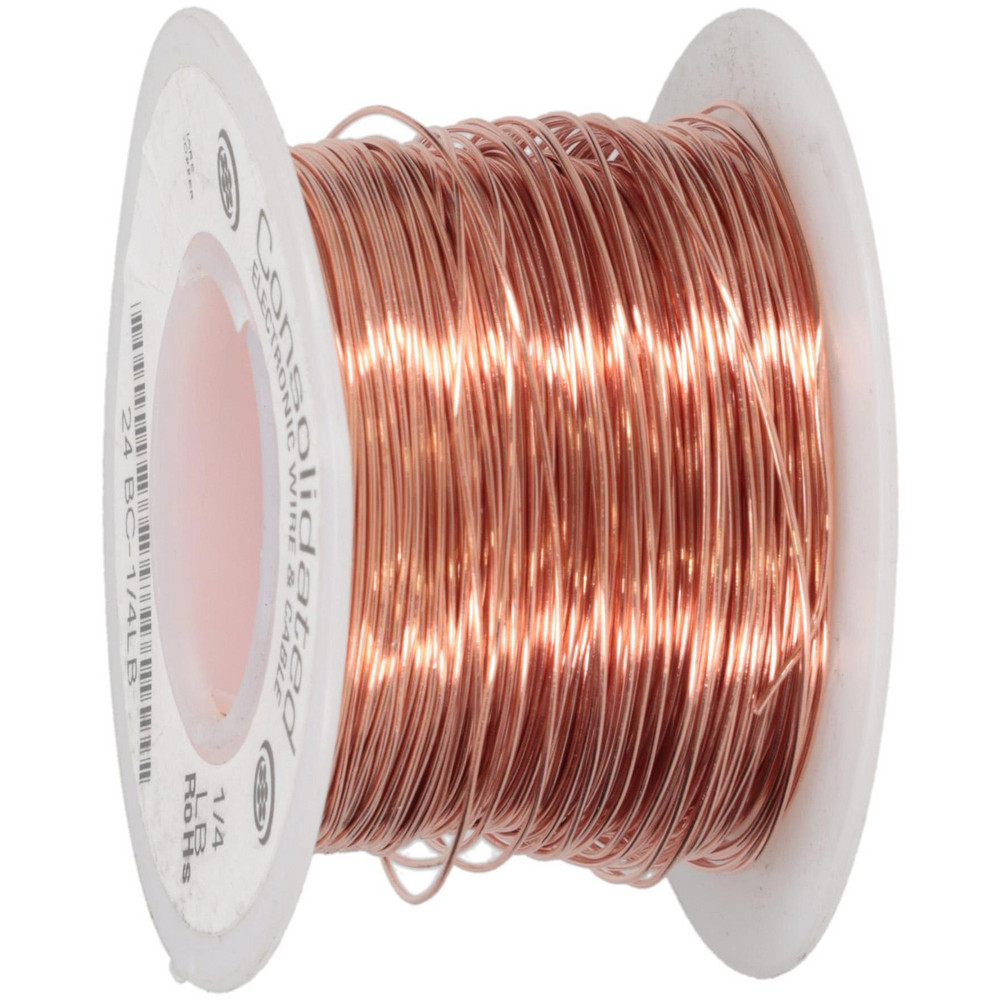 Made in USA 24 AWG, 0.0201" Dia, 201 Ft., Solid, Grounding Wire - 24 BC-1/4 LB