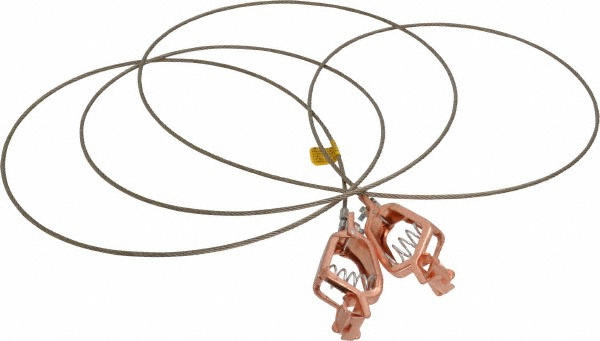 Hubbell Workplace Solutions 19 AWG, 10 Ft., Alligator Clip, Grounding Cable with Clamps - GCSP-AA-10
