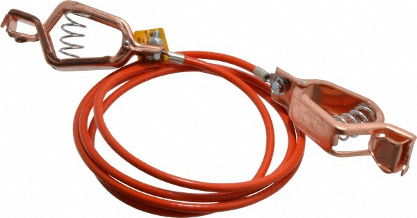 Hubbell Workplace Solutions 19 AWG, 10 Ft., Alligator Clip, Grounding Cable with Clamps - GCSP-AA-10