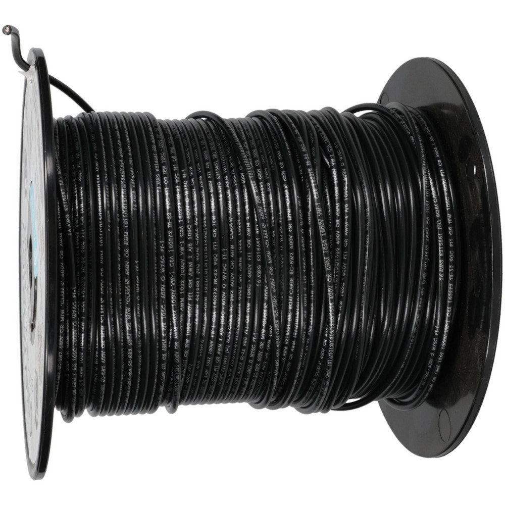 Made in USA 16 AWG, 26 Strand, 500' OAL, Tinned Copper Hook Up Wire - 890-0-500