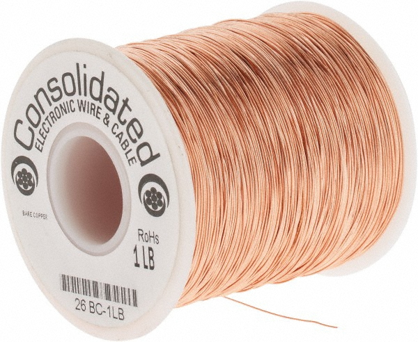 Made in USA 14 AWG, 0.0641" Dia, 20 Ft., Solid, Grounding Wire - 14 BC- 1/4 LB
