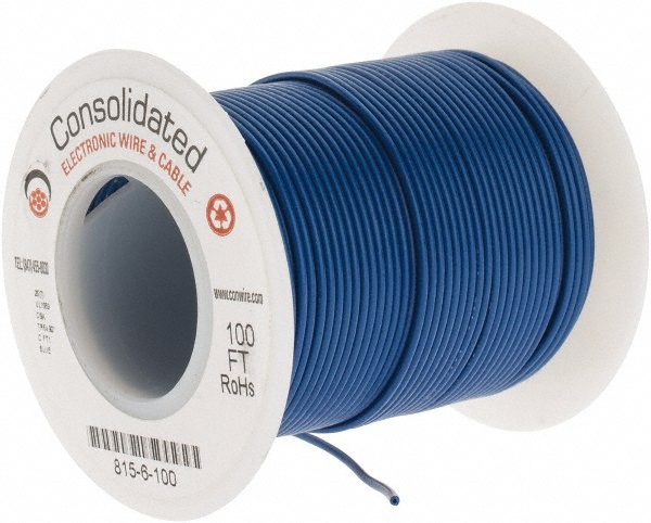 Made in USA 26 AWG, 1 Strand, 25' OAL, Tinned Copper Hook Up Wire - KCW807-001