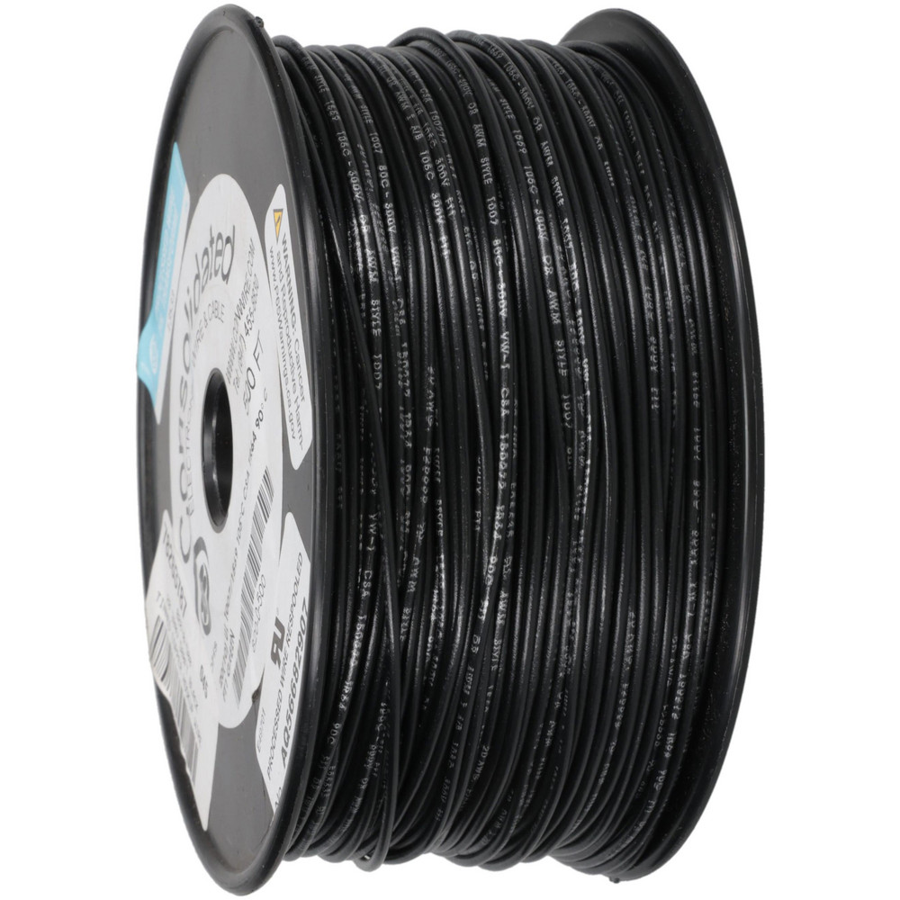 Made in USA 20 AWG, 10 Strand, 500' OAL, Tinned Copper Hook Up Wire - 820-0-500