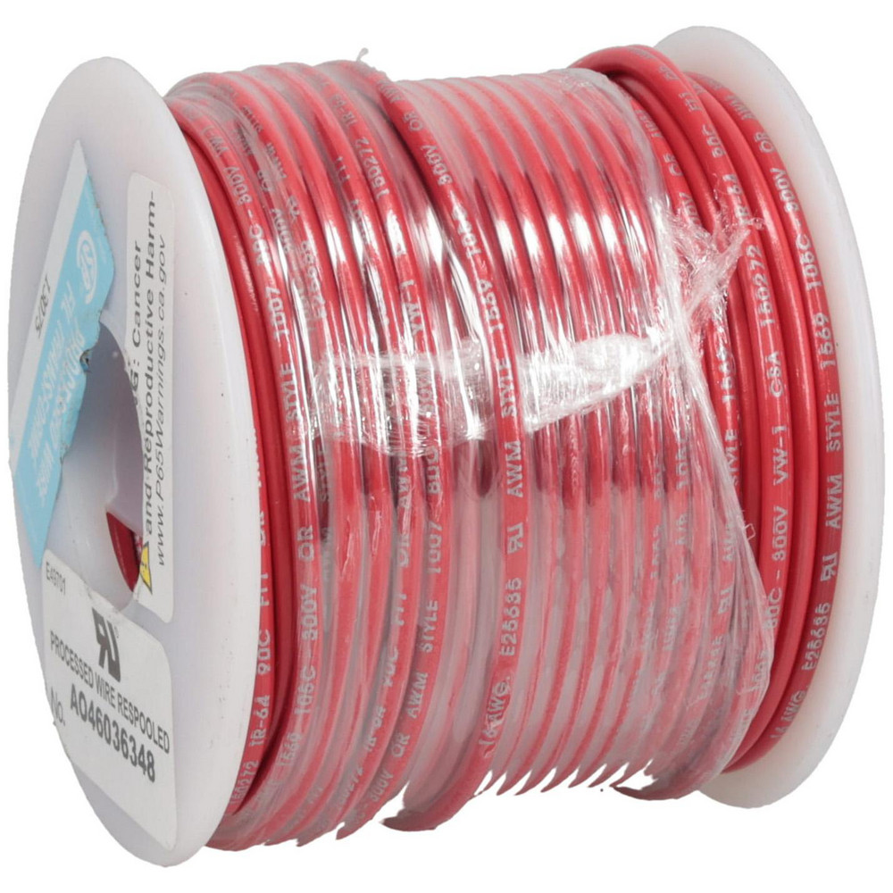 Made in USA 16 AWG, 26 Strand, 100' OAL, Tinned Copper Hook Up Wire - 824-2-100
