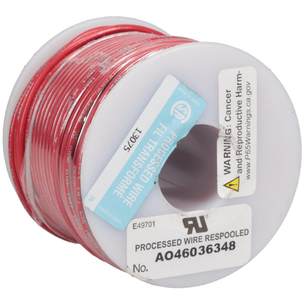 Made in USA 16 AWG, 26 Strand, 100' OAL, Tinned Copper Hook Up Wire - 824-2-100