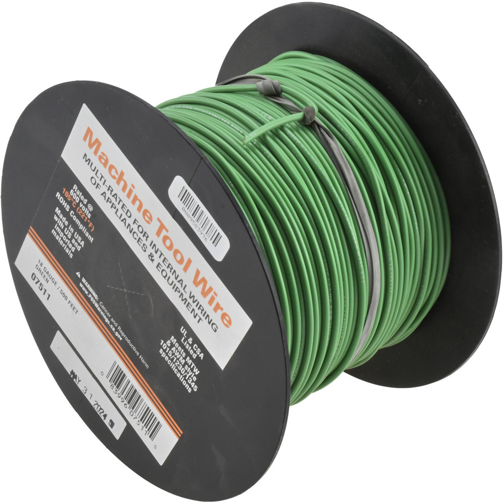 EastPenn Building Wire: 18 AWG, Polyvinyl Chloride, Stranded Core, 500' Long - 07511