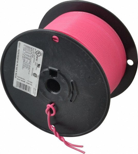 Southwire Machine Tool Wire: 16 AWG, Gray, 500' Long, Polyvinylchloride, 0.12" OD - 411020509