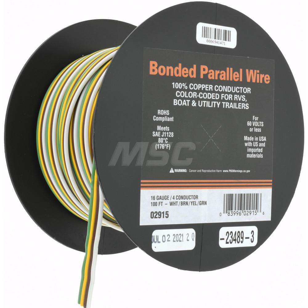 Made in USA 16 AWG, 26 Strand, 500' OAL, Tinned Copper Hook Up Wire - 824-5-500