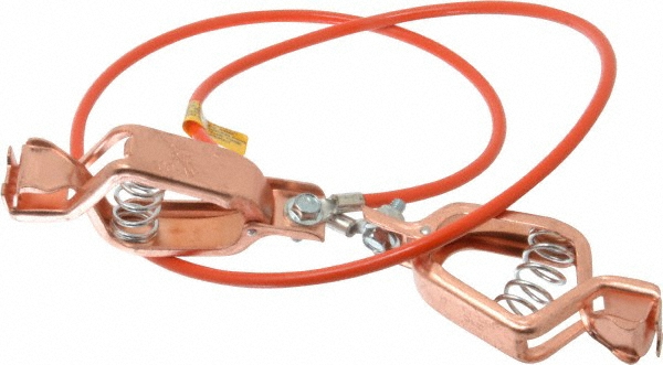 Hubbell Workplace Solutions 19 AWG, 3 Ft., Alligator Clip, Grounding Cable with Clamps - GCSI-AA-03