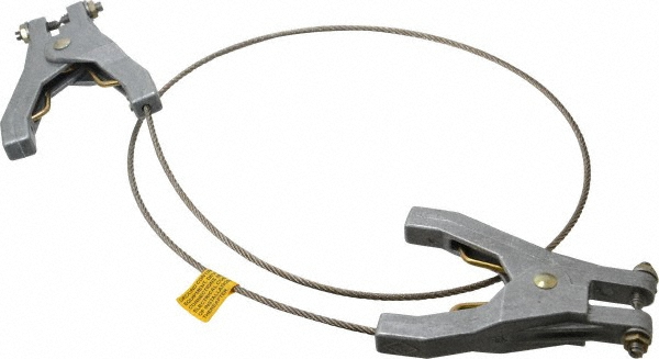 Hubbell Workplace Solutions 19 AWG, 10 Ft., Hand Clamp, Terminal, Grounding Cable with Clamps - GCSP-HE-10