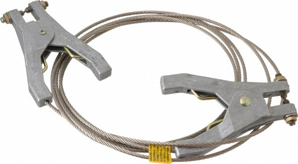 Hubbell Workplace Solutions 19 AWG, 10 Ft., Hand Clamp, Terminal, Grounding Cable with Clamps - GCSP-HE-10