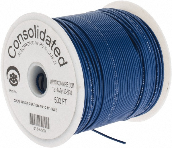 Alpha Wire 22 AWG, 1 Strand, 305 m OAL, Tinned Copper Hook Up Wire - 3051/1 GR001