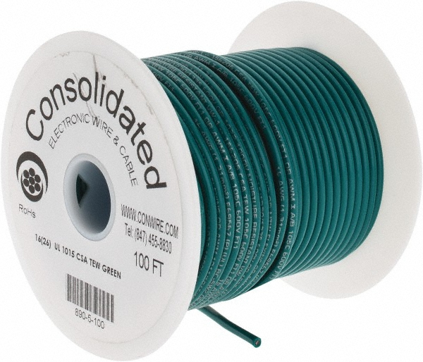 Alpha Wire 20 AWG, 10 Strand, 305 m OAL, Tinned Copper Hook Up Wire - 3053 GR001