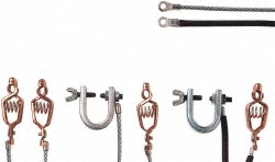 Hubbell Workplace Solutions 19 AWG, 10 Ft., Alligator Clip, C-Clamp, Grounding Cable with Clamps - GCSI-AC-10