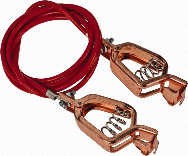 Hubbell Workplace Solutions 19 AWG, 10 Ft., Alligator Clip, C-Clamp, Grounding Cable with Clamps - GCSI-AC-10
