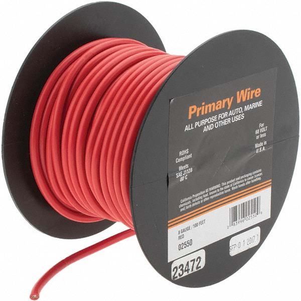 EastPenn 8 AWG, 100' OAL, Hook Up Wire - KP83738