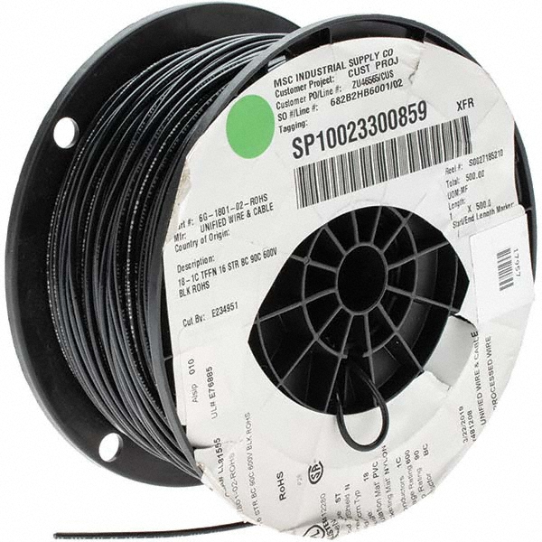 Value Collection Building Wire: TFFN, 18 AWG, Nylon, Stranded Core, 500' Long - BD-17957