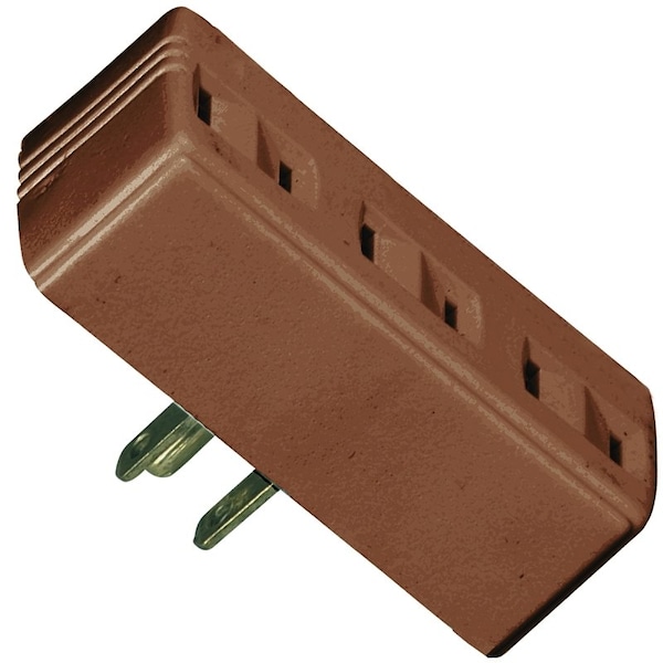 Eaton Wiring Devices Outlet Tap, 2 -Pole, 15 A, 125 V, 3 -Outlet, NEMA: NEMA 1-15R, Brown - BP1747B