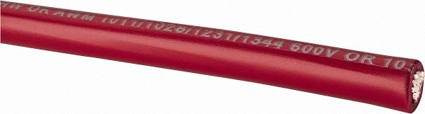 Southwire Machine Tool Wire: 4 AWG, Black, 500' Long, Polyvinylchloride, 0.354" OD - 411110508