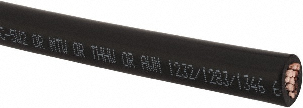 Southwire Machine Tool Wire: 4 AWG, Black, 500' Long, Polyvinylchloride, 0.354" OD - 411110508