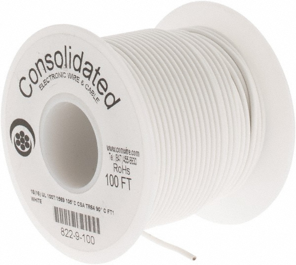 Alpha Wire 18 AWG, 16 Strand, 305 m OAL, Tinned Copper Hook Up Wire - 3055 RD001
