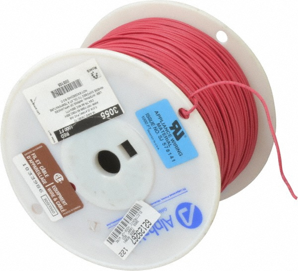 Alpha Wire 18 AWG, 16 Strand, 305 m OAL, Tinned Copper Hook Up Wire - 3055 RD001