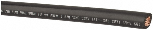 Southwire Machine Tool Wire: 2 AWG, Black, 500' Long, Polyvinylchloride, 0.417" OD - 411120508