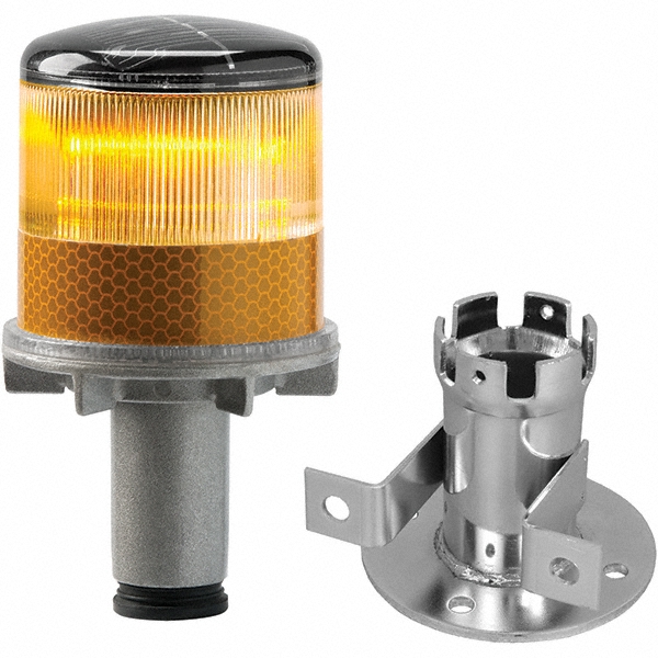 Edwards Signaling Flashing & Steady Light: Amber, Bracket Mount, 24VDC - 107XBRBMA24D