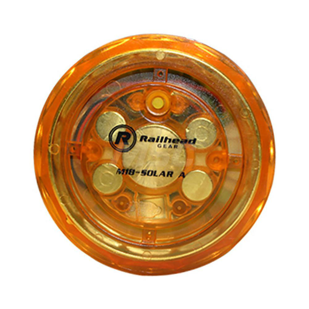 Railhead Corporation Flashing, Steady, Multi-Status Indicator & Revolving Light: Amber, Magnetic Mount - M18-SOLAR A1