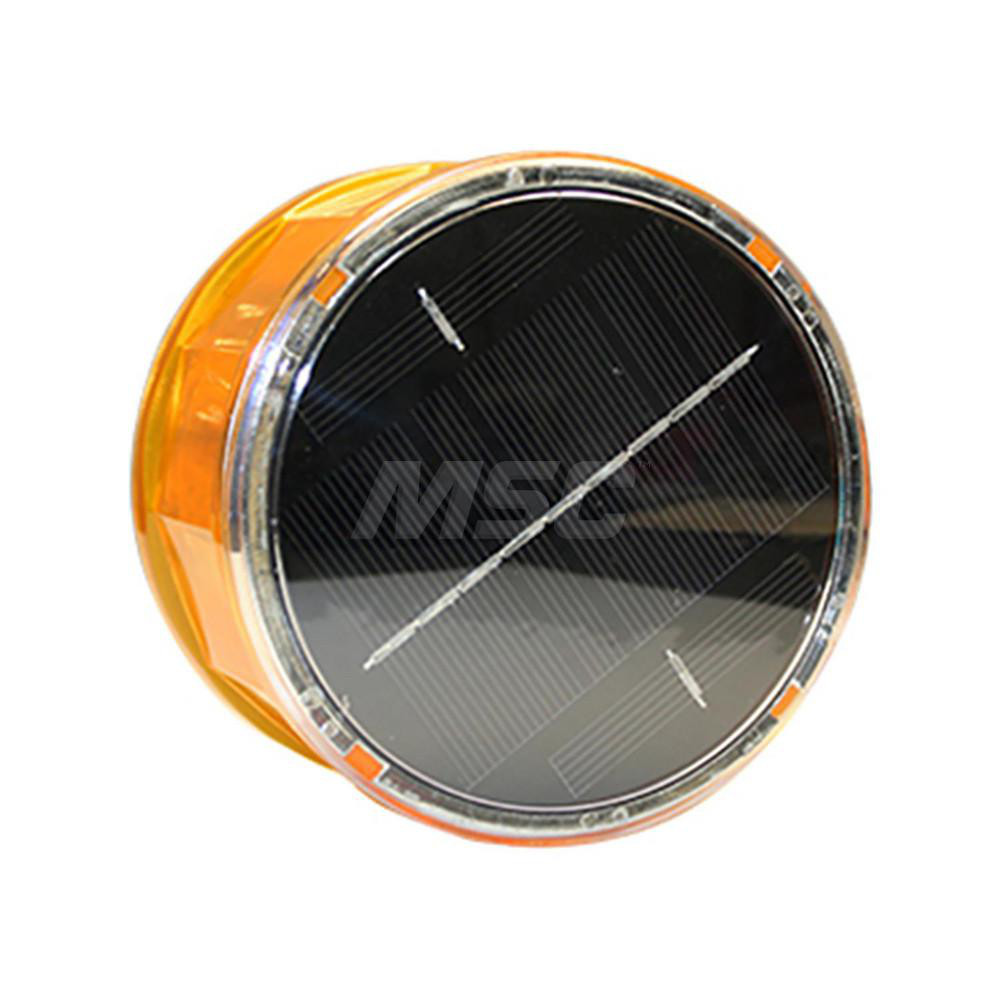Railhead Corporation Flashing, Steady, Multi-Status Indicator & Revolving Light: Amber, Magnetic Mount - M18-SOLAR A1