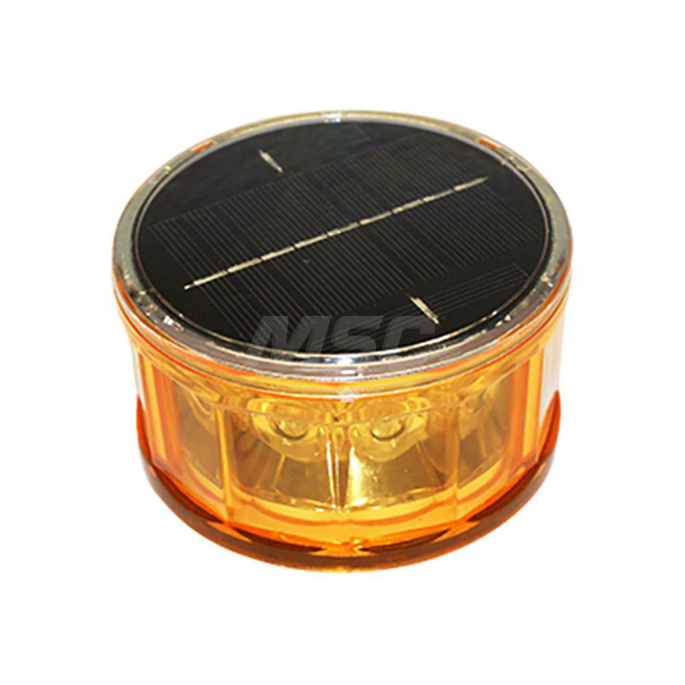 Railhead Corporation Flashing, Steady, Multi-Status Indicator & Revolving Light: Amber, Magnetic Mount - M18-SOLAR A1