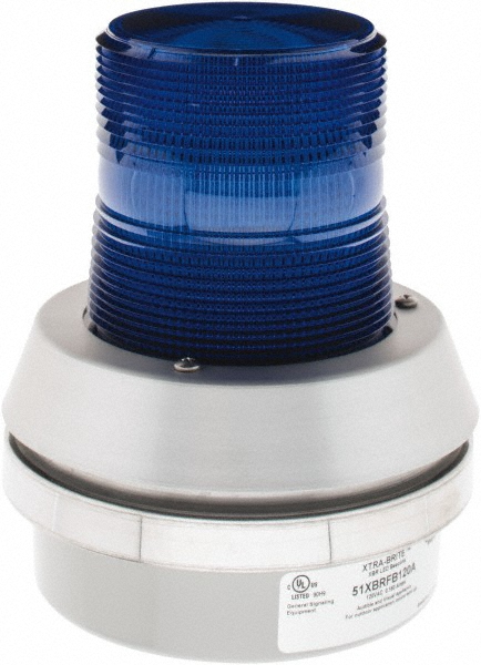 Edwards Signaling Flashing Light: Green, Box, Panel, Pipe, Surface & Wall Mount, 120VAC - 51XBRFG120A