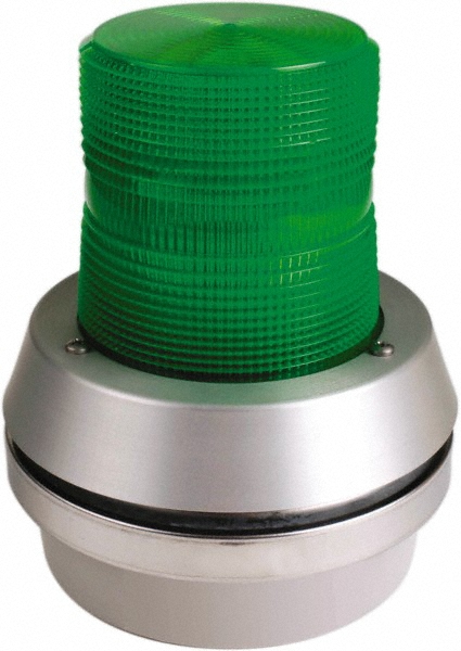 Edwards Signaling Flashing Light: Green, Box, Panel, Pipe, Surface & Wall Mount, 120VAC - 51XBRFG120A