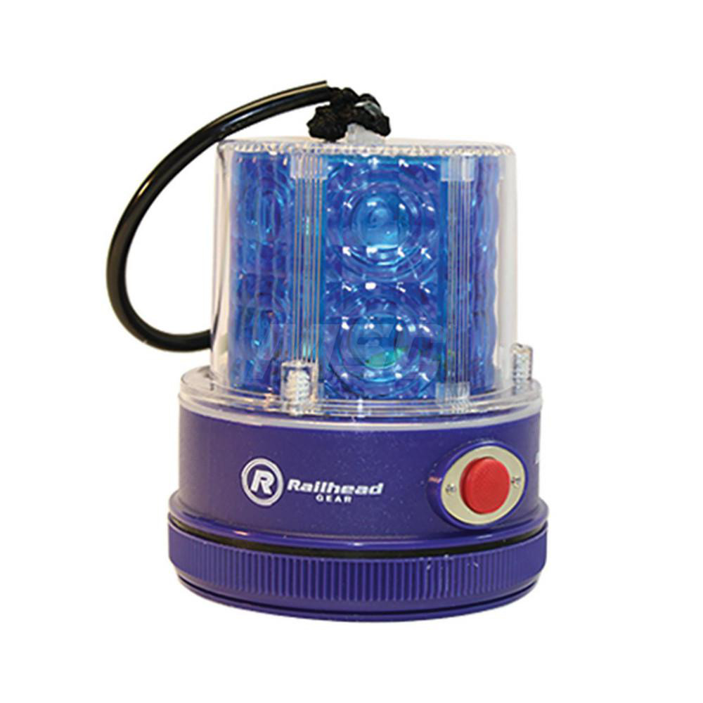Railhead Corporation Multi-Status Indicator, Revolving, Flashing & Steady Light: Blue, Magnetic Mount - M18-SOLAR B