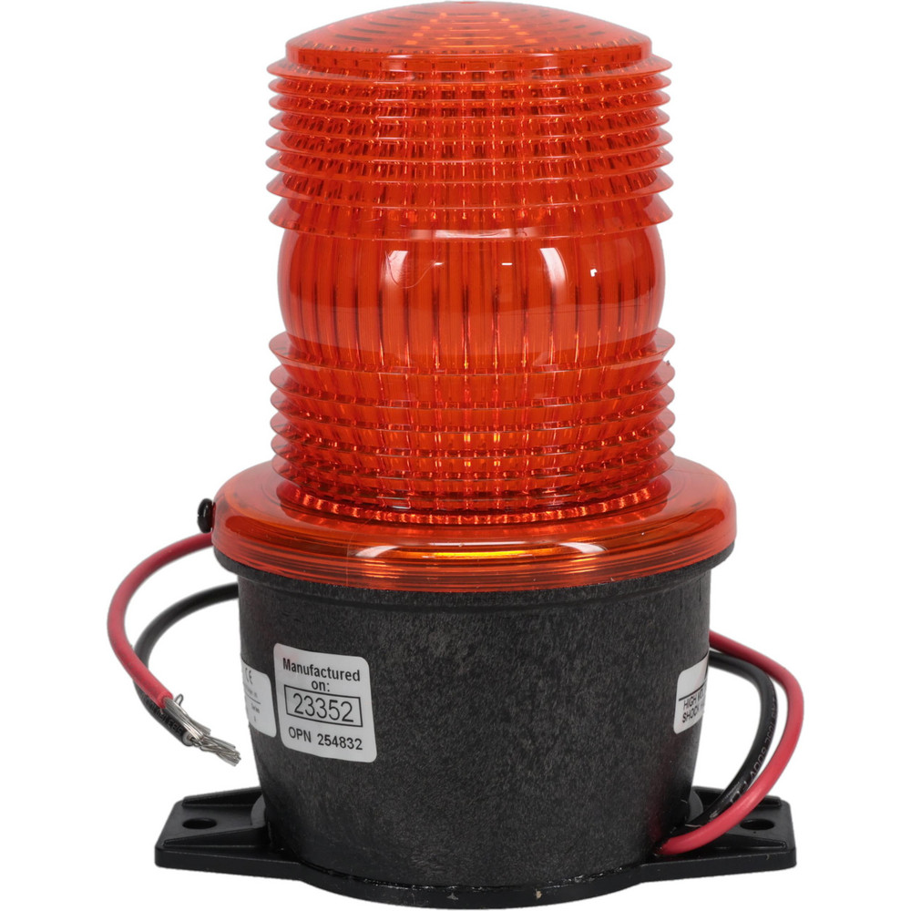 Federal Signal Corp Low Profile Mini Strobe Light: Green, Pipe Mount, 12 to 48VDC - LP3M-012-048G