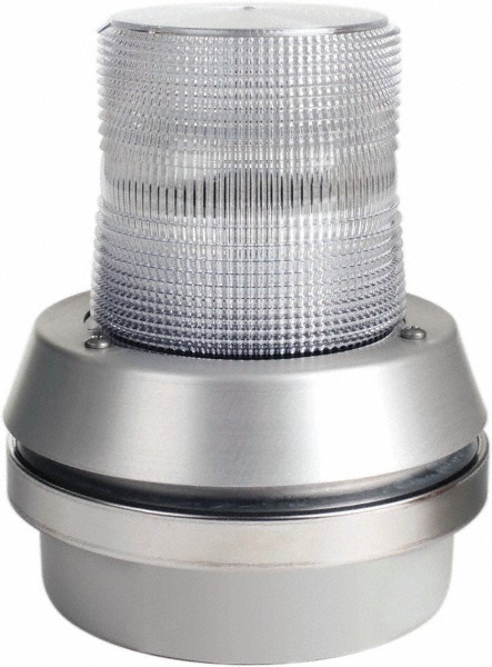 Edwards Signaling Flashing Light: Clear, Box, Panel, Pipe, Surface & Wall Mount, 120VAC - 51XBRFW120A