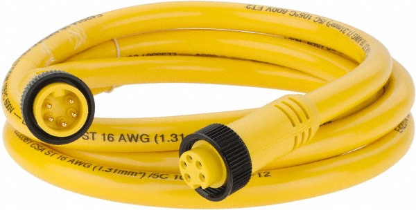 Brad Harrison 8 Amp, Female 90° to Male 90° Cordset Sensor and Receptacle - 115022A01F060