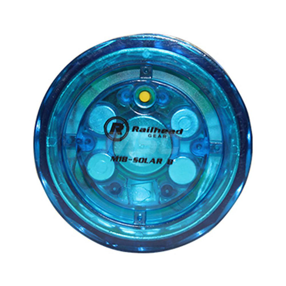 Railhead Corporation Flashing, Steady & Single Flash Strobe Light: Blue, Magnetic Mount - M18-SOLAR B1