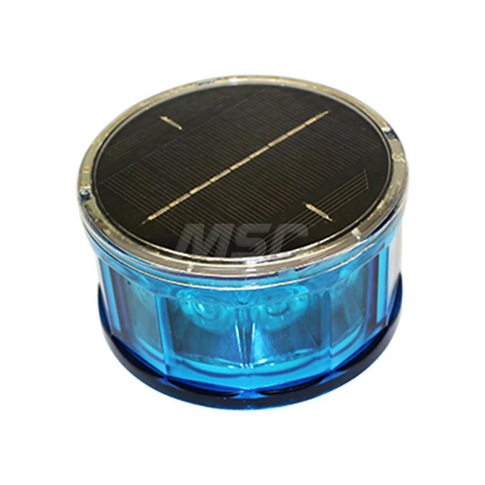 Railhead Corporation Flashing, Steady & Single Flash Strobe Light: Blue, Magnetic Mount - M18-SOLAR B1